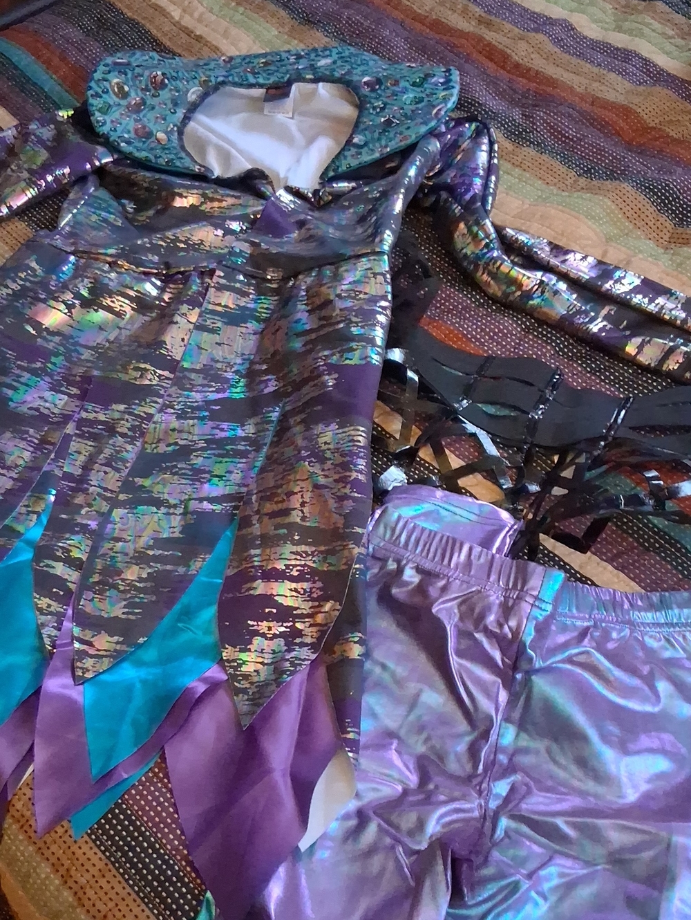 Halloween Disney Purple and Teal Iridescent Uliana Girls Costume